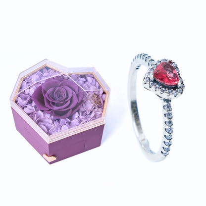 Eternal Heart Box & Light Red Eternal Heart Ring