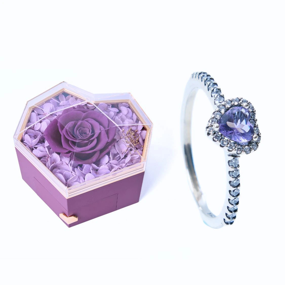 Eternal Heart Box & Purple Eternal Heart Ring