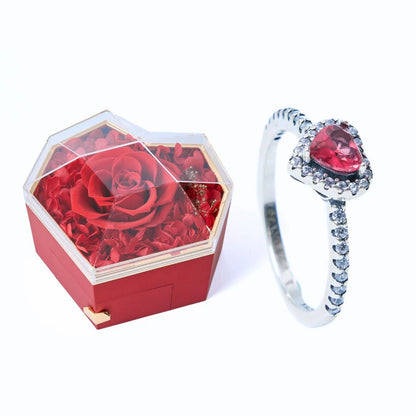 Eternal Heart Box & Light Red Eternal Heart Ring