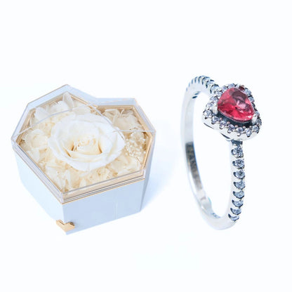 Eternal Heart Box & Light Red Eternal Heart Ring