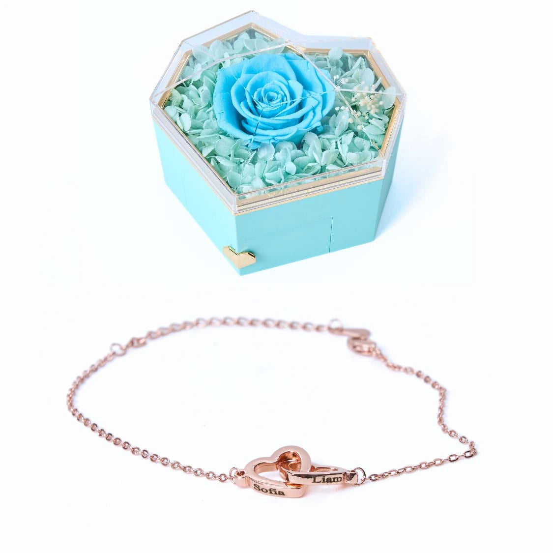 Scatola Cuore Eterno e Bracciale Personalizzato