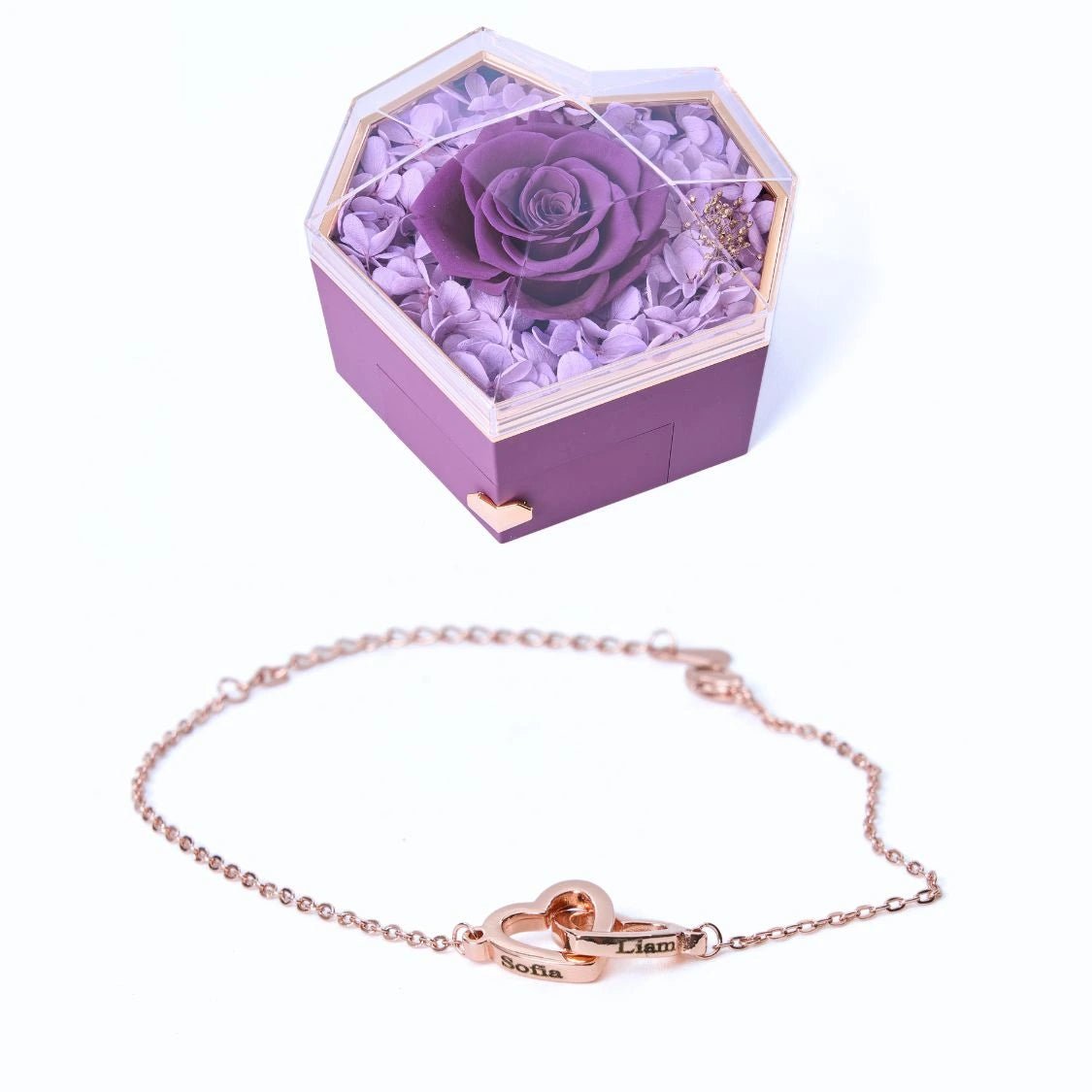 Scatola Cuore Eterno e Bracciale Personalizzato