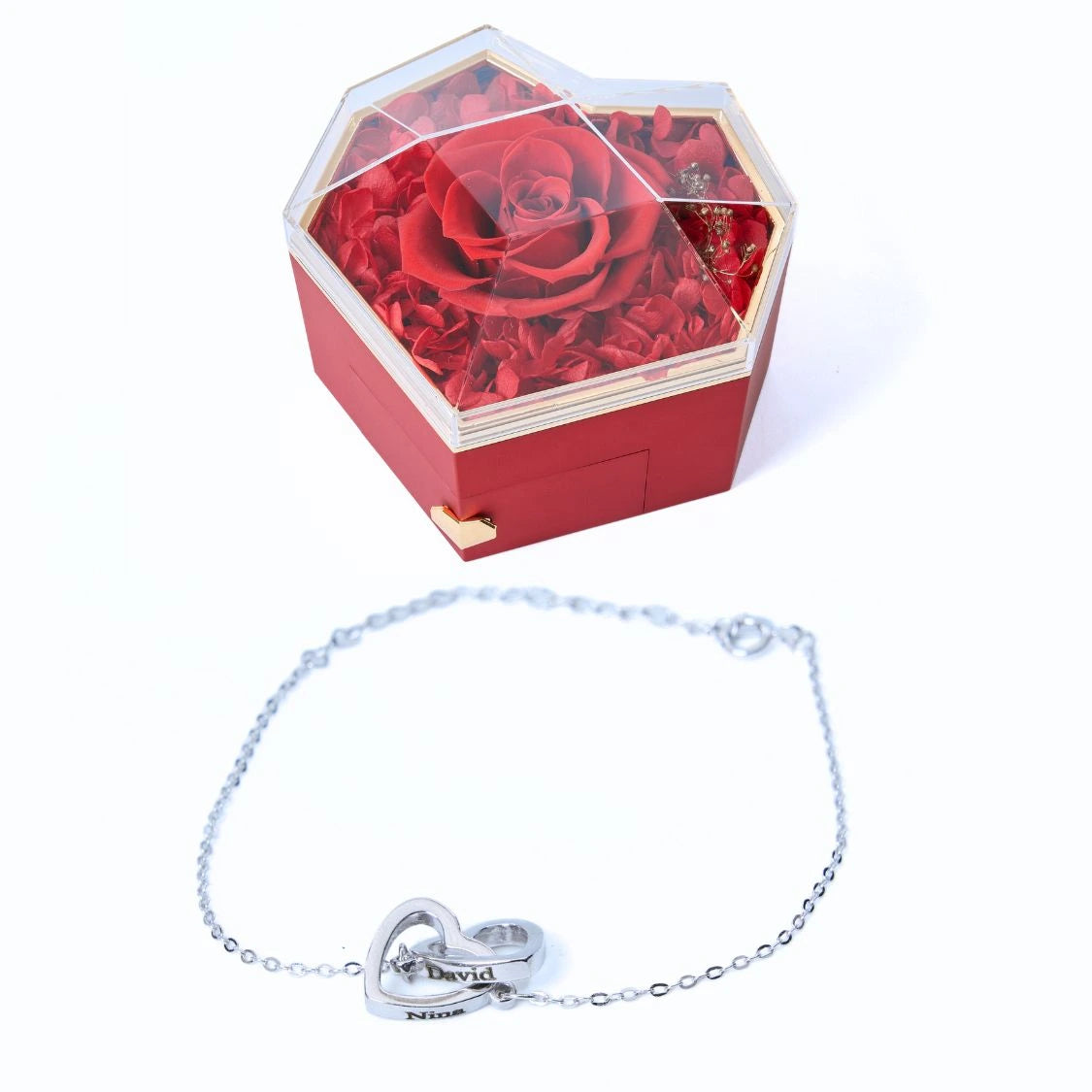 Eternal Heart Box & Personalized Bracelet