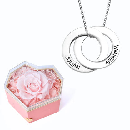 Eternal Heart Box & Russian Rings Personalized Necklace