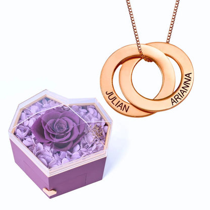 Eternal Heart Box & Russian Rings Personalized Necklace