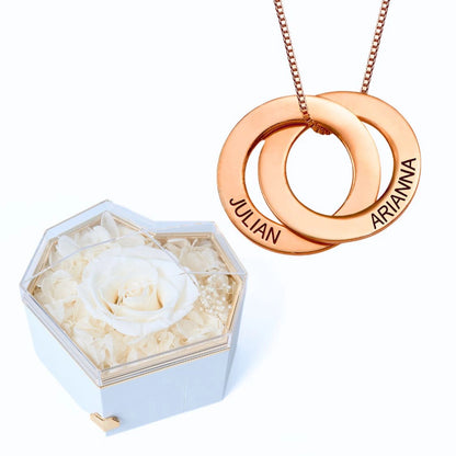 Eternal Heart Box & Russian Rings Personalized Necklace