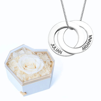 Eternal Heart Box & Russian Rings Personalized Necklace