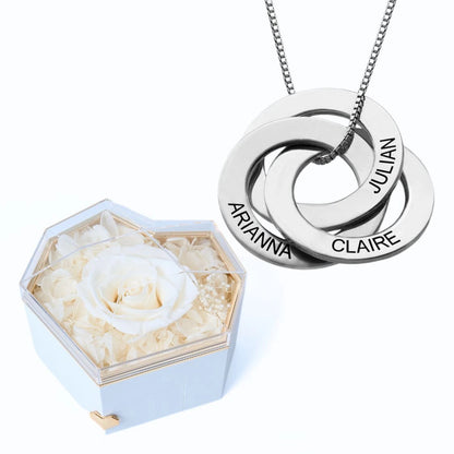 Eternal Heart Box & Russian Rings Personalized Necklace