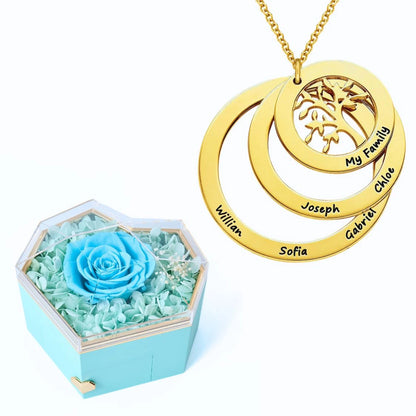 Caja Corazón Eterno y Collar Personalizado Árbol de la Vida