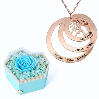 Caja Corazón Eterno y Collar Personalizado Árbol de la Vida