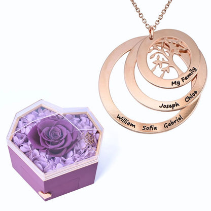 Caja Corazón Eterno y Collar Personalizado Árbol de la Vida