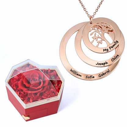 Caja Corazón Eterno y Collar Personalizado Árbol de la Vida