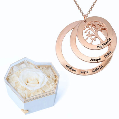 Caja Corazón Eterno y Collar Personalizado Árbol de la Vida