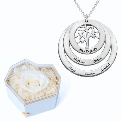 Caja Corazón Eterno y Collar Personalizado Árbol de la Vida