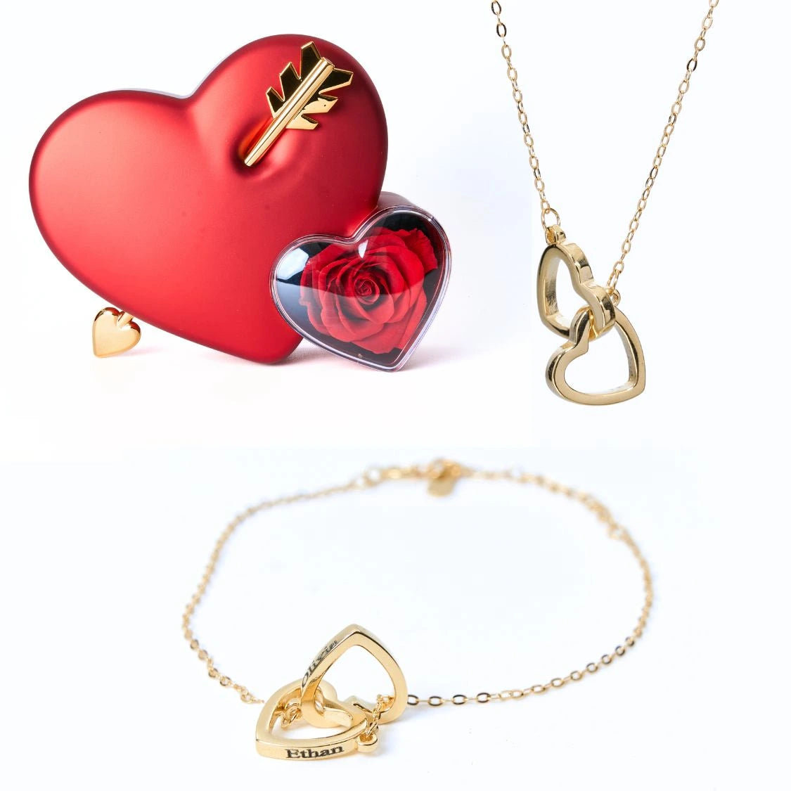 Coffret Amour Éternel & Bracelet et Collier personnalisés