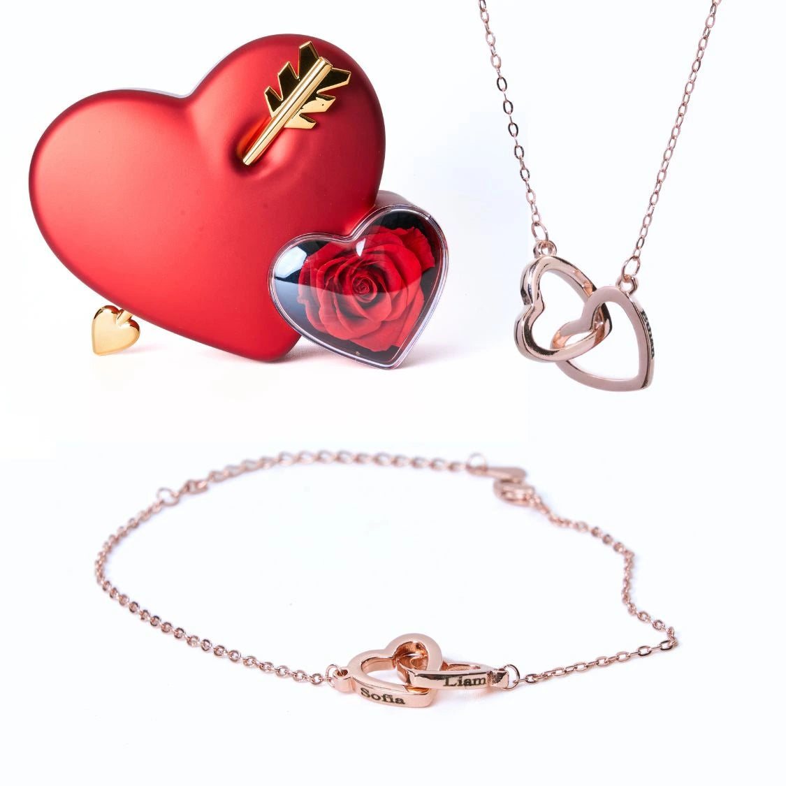 Coffret Amour Éternel & Bracelet et Collier personnalisés