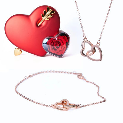 Coffret Amour Éternel & Bracelet et Collier personnalisés