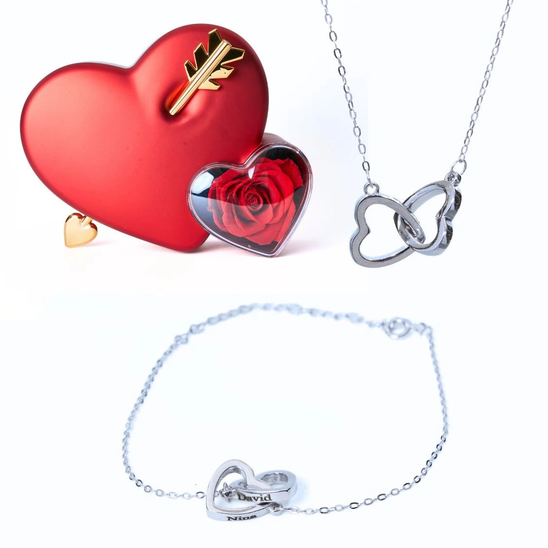 Coffret Amour Éternel & Bracelet et Collier personnalisés