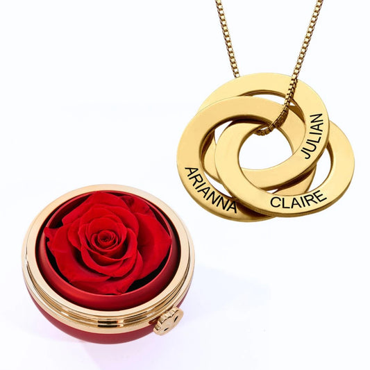 Scatola Passione Eterna e Anelli Russi Collana Personalizzata