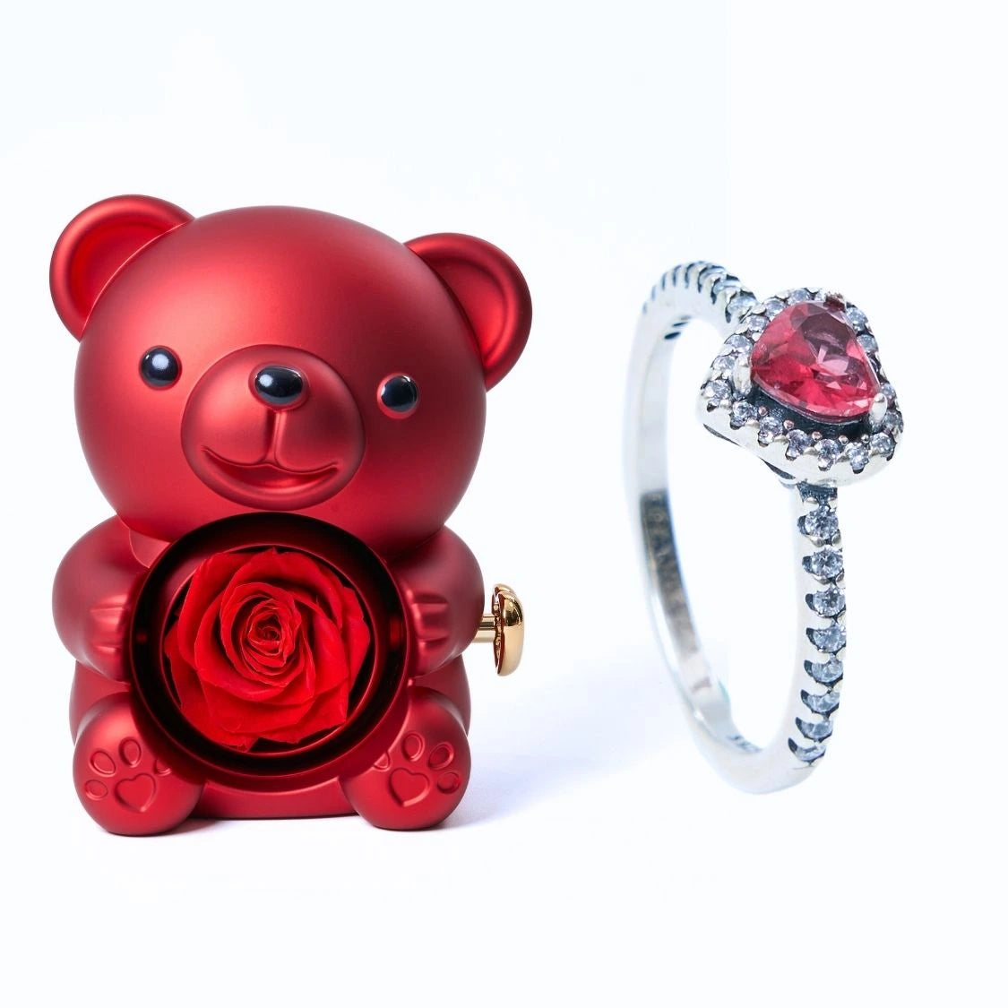 Eeuwige Roos Beer en Eeuwige Hart Ring