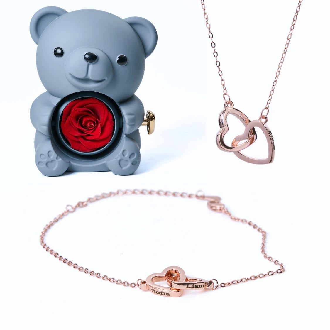 Milona Ewiger Bär & Personalisiertes Armband & Halskette