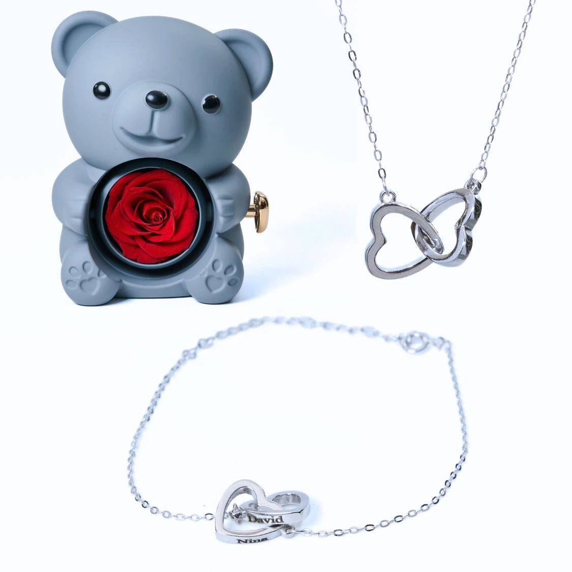 Milona Ewiger Bär & Personalisiertes Armband & Halskette