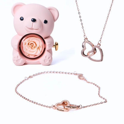 Milona Ewiger Bär & Personalisiertes Armband & Halskette