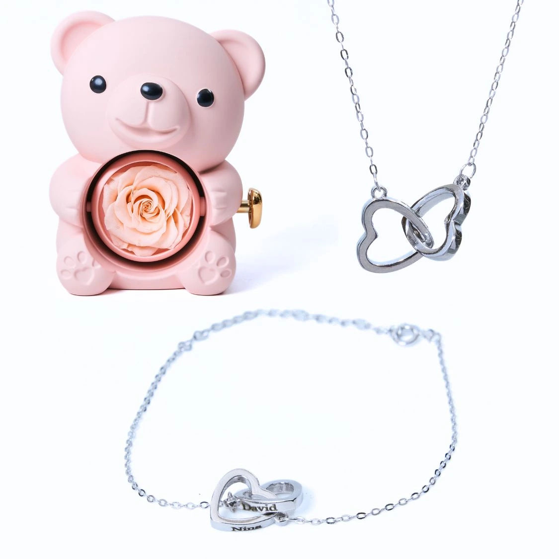 Milona Ewiger Bär & Personalisiertes Armband & Halskette