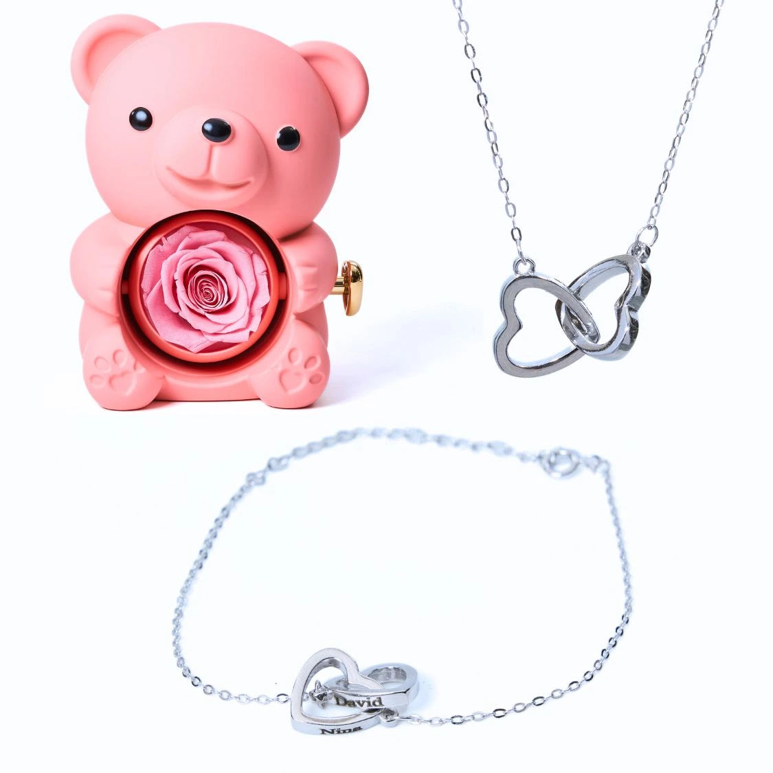 Milona Ewiger Bär & Personalisiertes Armband & Halskette