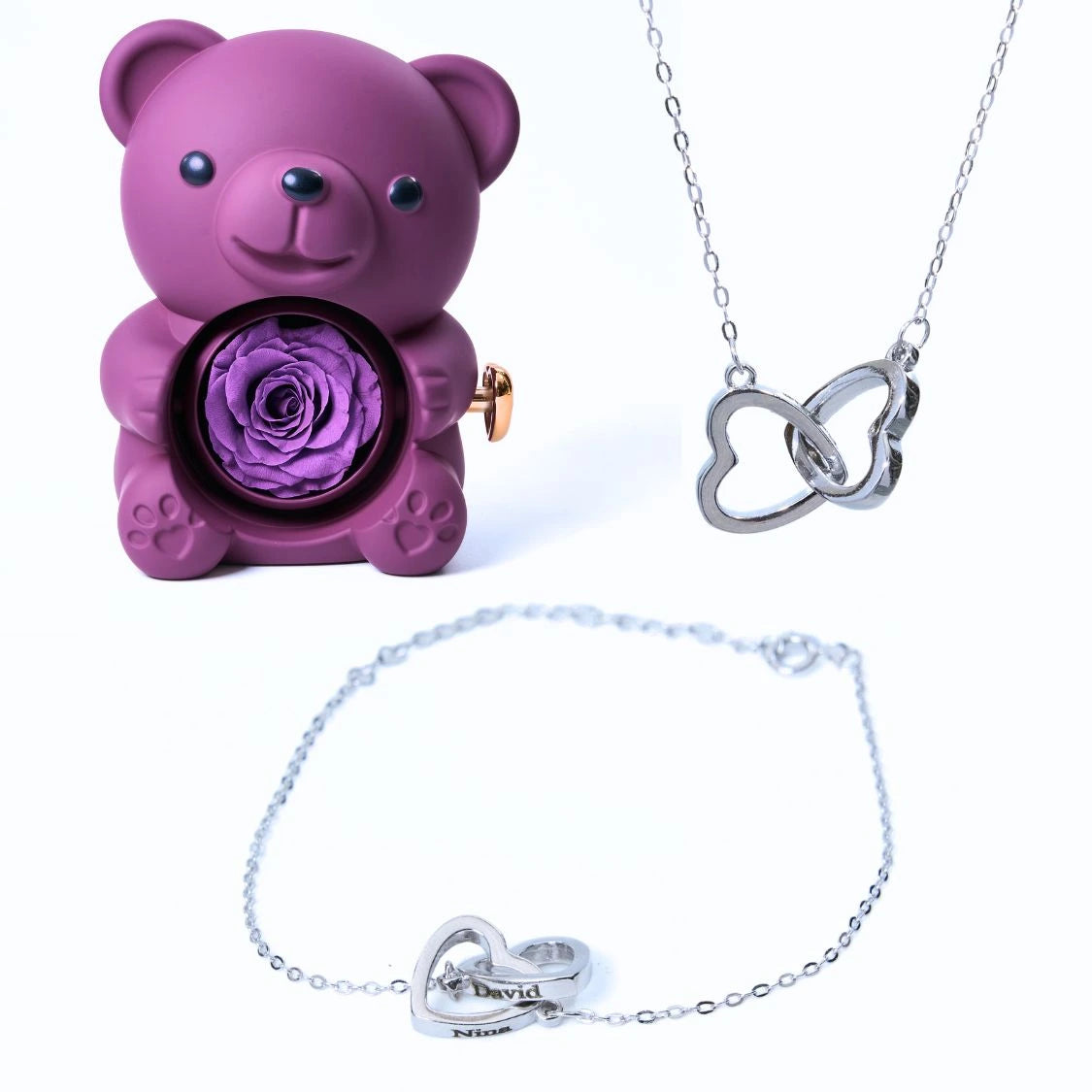 Milona Ewiger Bär & Personalisiertes Armband & Halskette