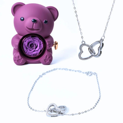 Milona Ewiger Bär & Personalisiertes Armband & Halskette