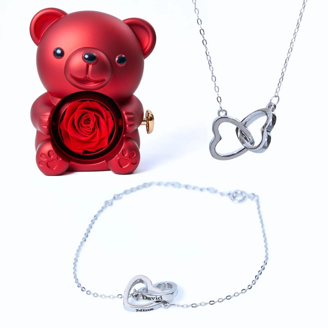 Milona Ewiger Bär & Personalisiertes Armband & Halskette