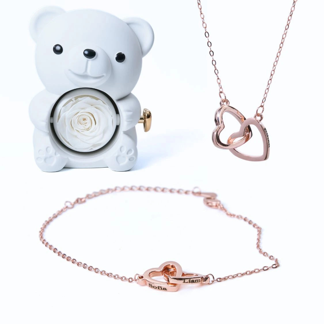 Milona Ewiger Bär & Personalisiertes Armband & Halskette