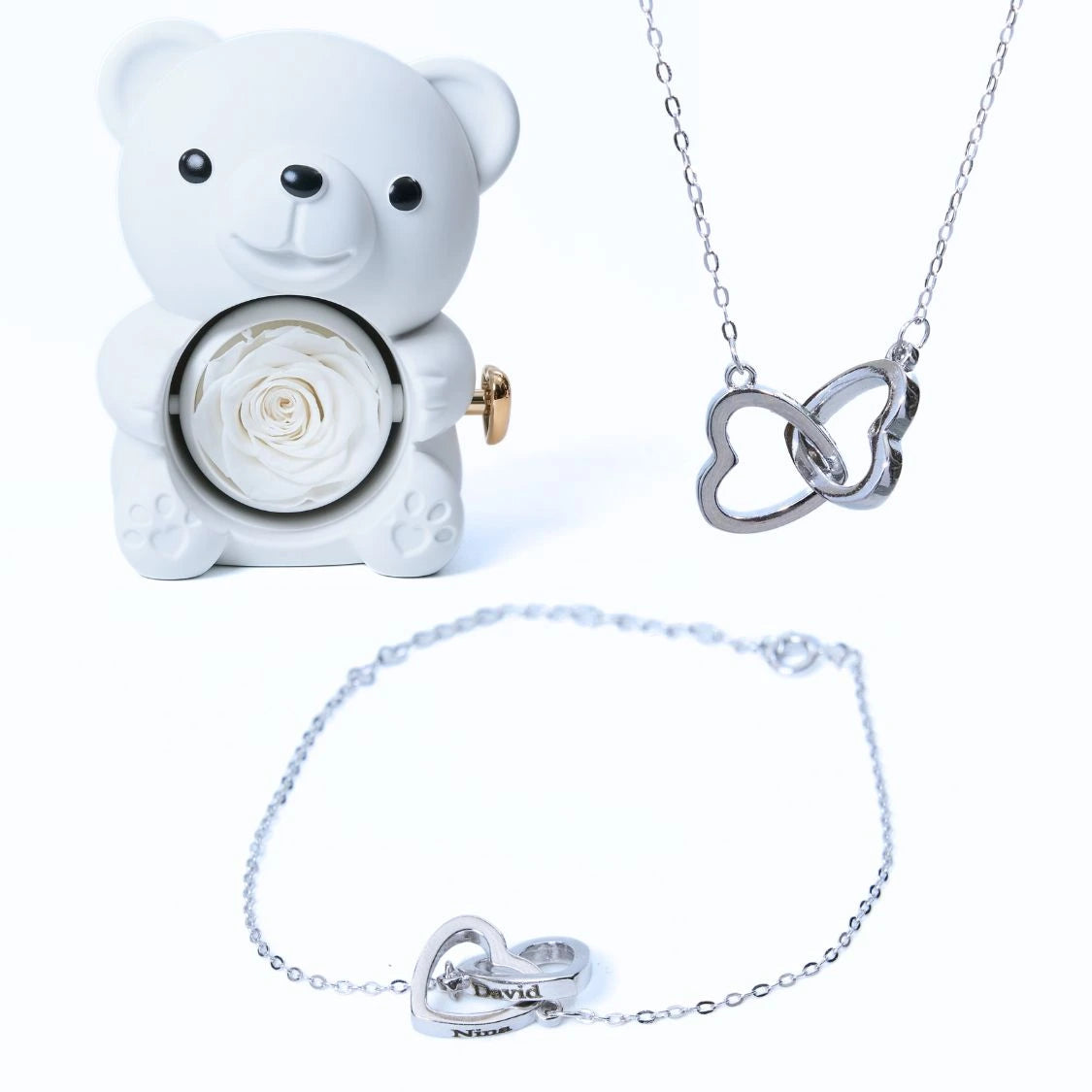 Milona Ewiger Bär & Personalisiertes Armband & Halskette