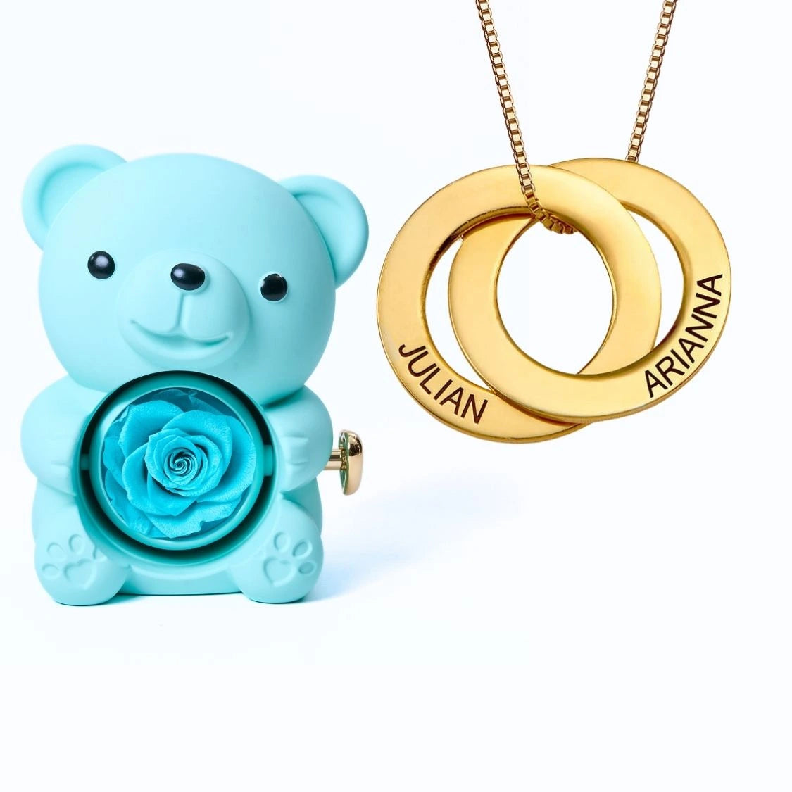 Orso Eterno Milona™ e Anelli Russi Collana Personalizzata