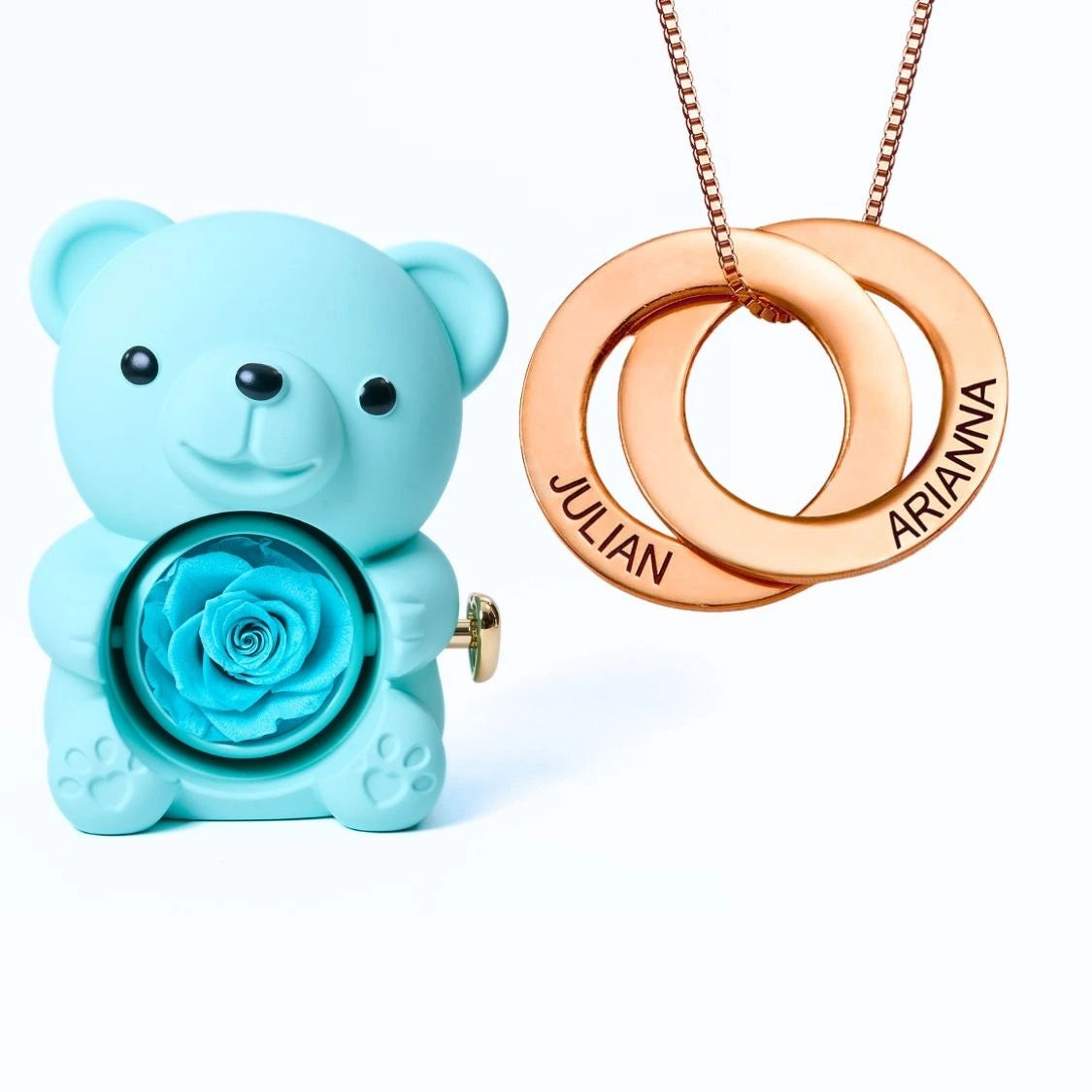 Orso Eterno Milona™ e Anelli Russi Collana Personalizzata