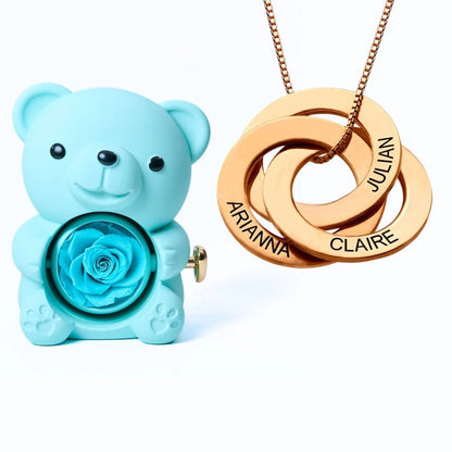 Orso Eterno Milona™ e Anelli Russi Collana Personalizzata