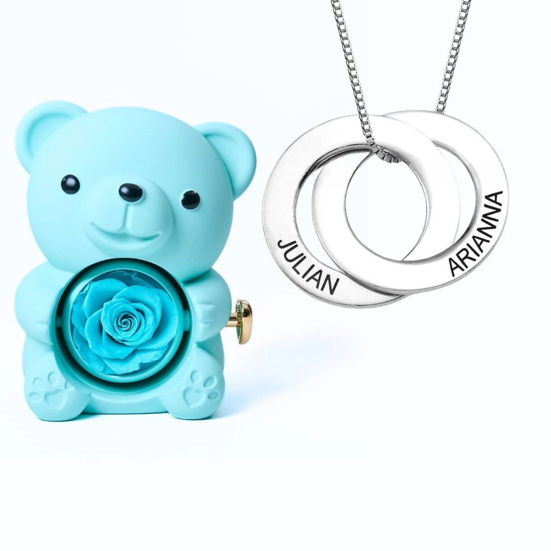 Orso Eterno Milona™ e Anelli Russi Collana Personalizzata