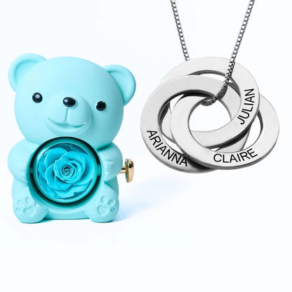 Orso Eterno Milona™ e Anelli Russi Collana Personalizzata