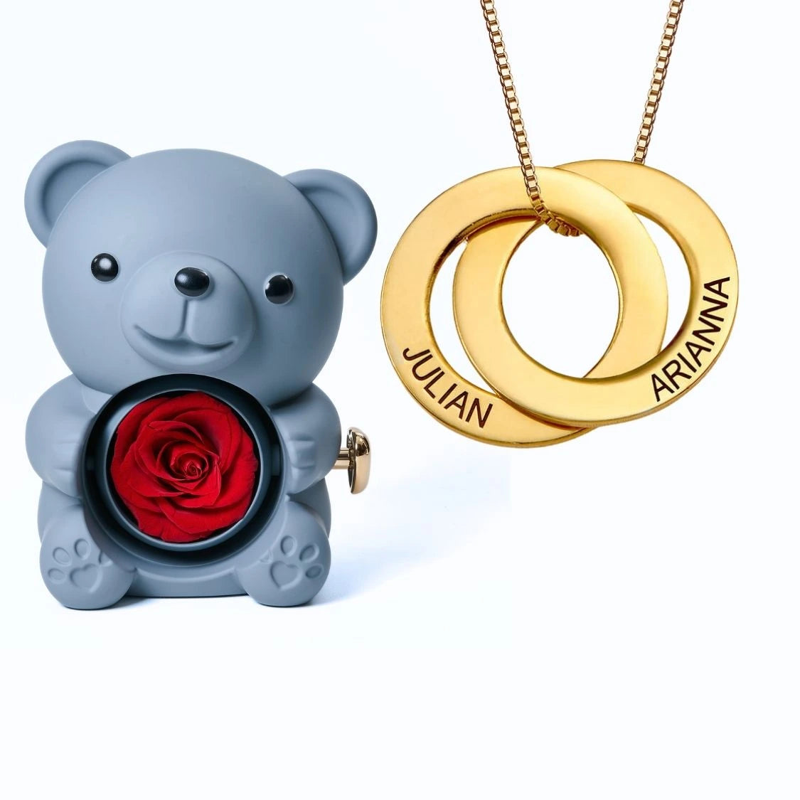 Orso Eterno Milona™ e Anelli Russi Collana Personalizzata