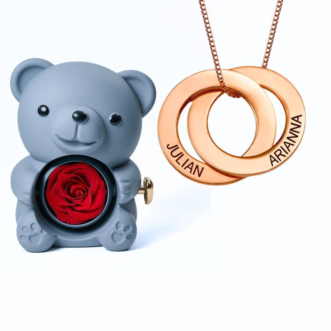 Orso Eterno Milona™ e Anelli Russi Collana Personalizzata
