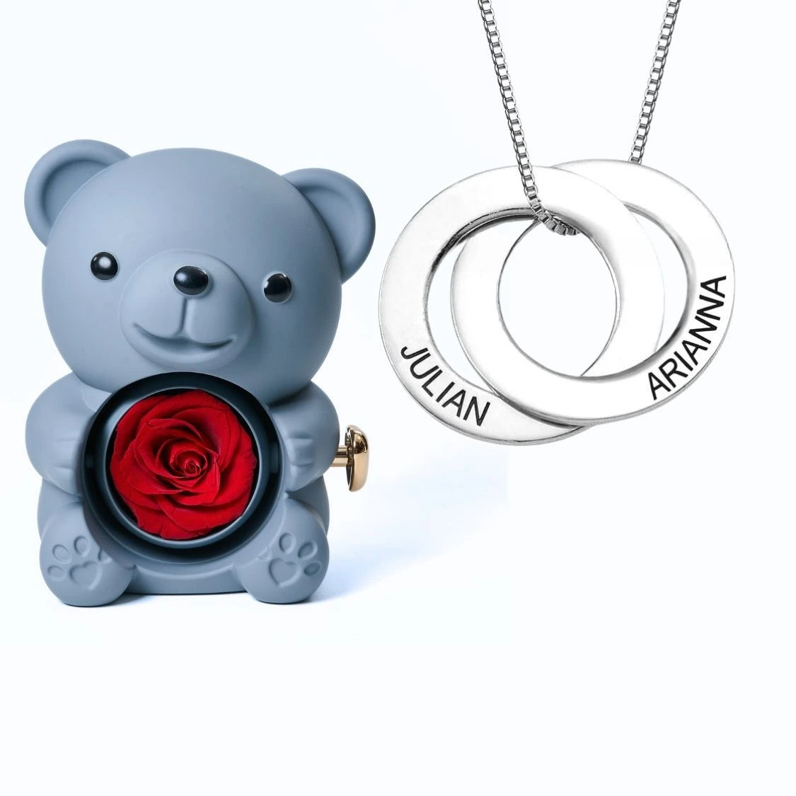 Orso Eterno Milona™ e Anelli Russi Collana Personalizzata