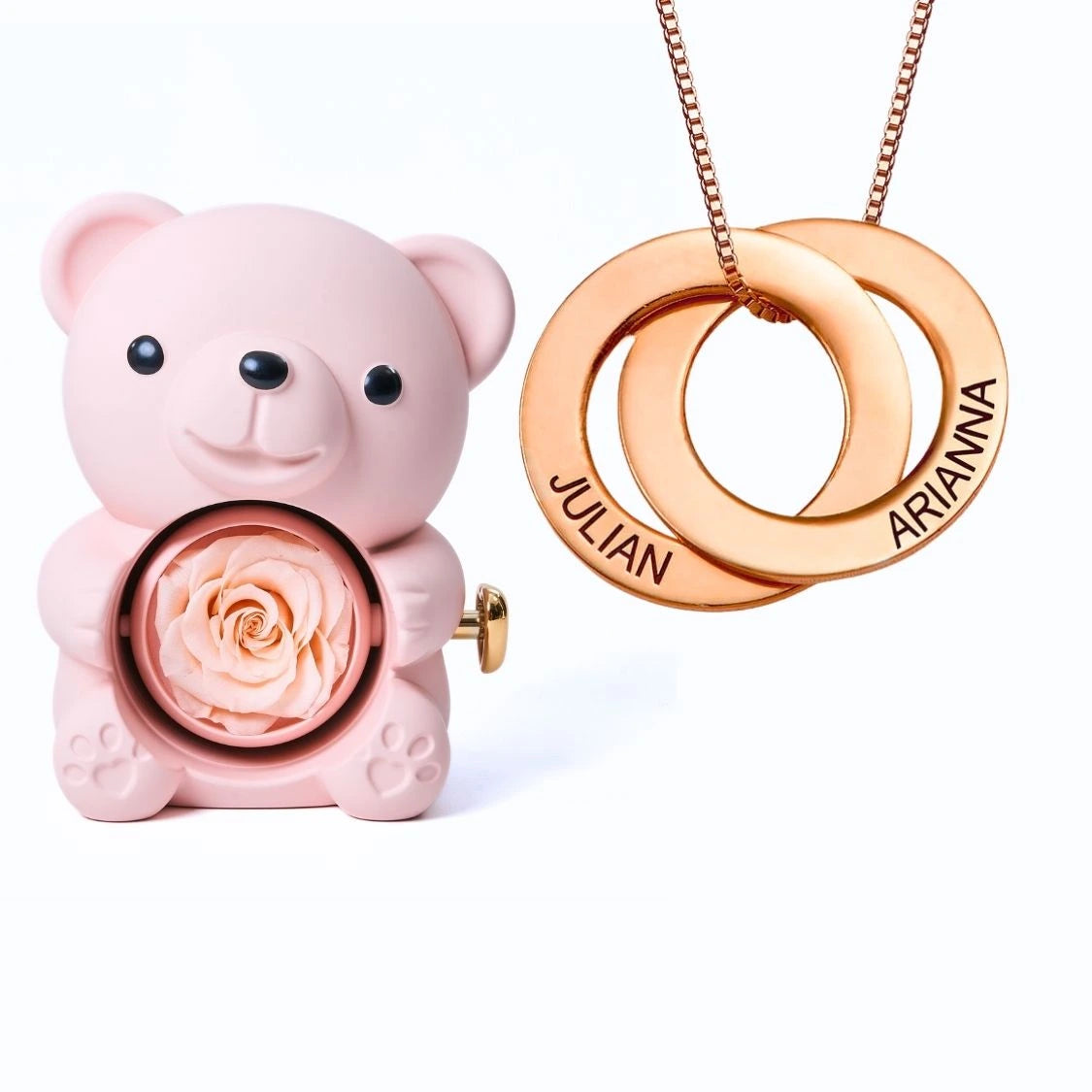 Orso Eterno Milona™ e Anelli Russi Collana Personalizzata