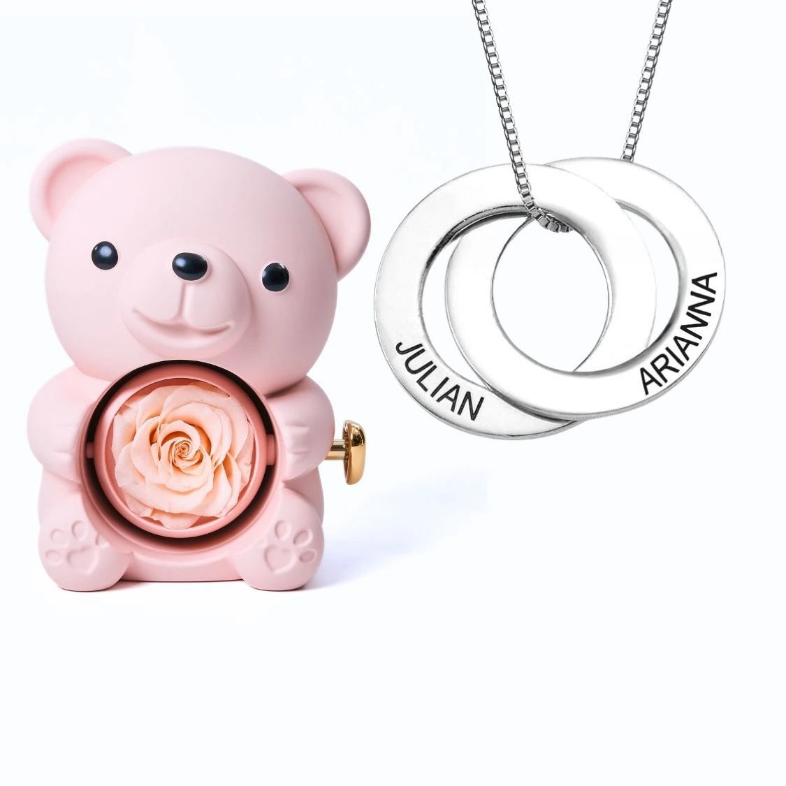 Orso Eterno Milona™ e Anelli Russi Collana Personalizzata