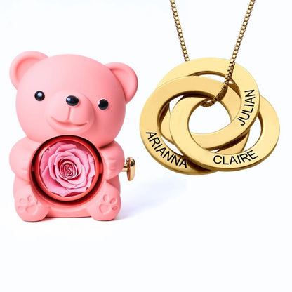 Orso Eterno Milona™ e Anelli Russi Collana Personalizzata