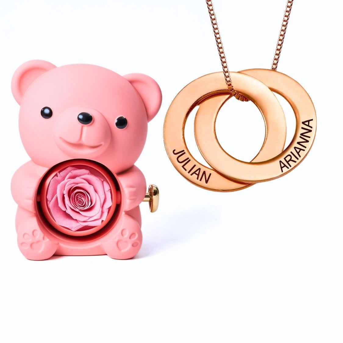Orso Eterno Milona™ e Anelli Russi Collana Personalizzata