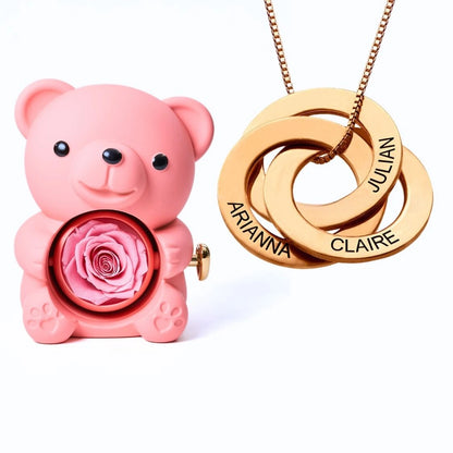 Orso Eterno Milona™ e Anelli Russi Collana Personalizzata