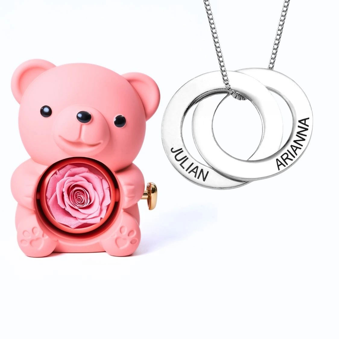 Orso Eterno Milona™ e Anelli Russi Collana Personalizzata