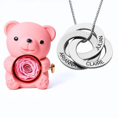 Orso Eterno Milona™ e Anelli Russi Collana Personalizzata