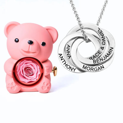 Orso Eterno Milona™ e Anelli Russi Collana Personalizzata